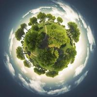 Free photo sphere with trees, generat ai