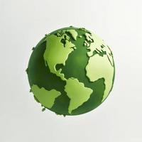 Photo a green globe with the word, generat ai