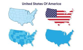 United states of America maps simple vector illustration set pro vector