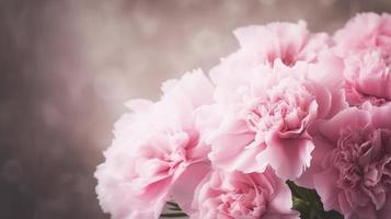 Photo pink carnation flowers bouquet, generat ai