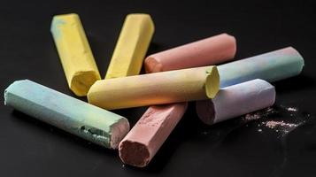 Free photo close-up colored chalk with sponge, generat ai