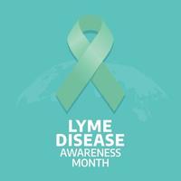 lyme disease awareness month vector illustration. lyme disease ribbon design. ribbon for awareness design. flat ribbon design.