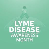 lyme disease awareness month vector illustration. lyme disease ribbon design. ribbon for awareness design. flat ribbon design.