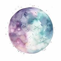 moon water color, pastel ,white background, generat ai photo