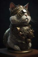 steampunk cat, 3d render, octane render, Generate Ai photo