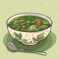 hand drawn caldo verde illustration, generat ai photo