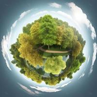 Free photo sphere with trees, generat ai