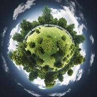 Free photo sphere with trees, generat ai