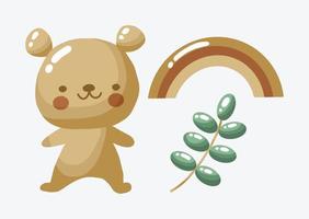 Cute Bear and a Rainbow Vector