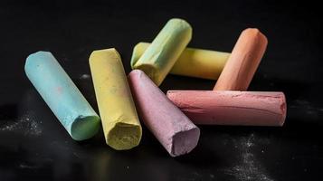 Free photo close-up colored chalk with sponge, generat ai