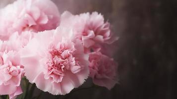 Photo pink carnation flowers bouquet, generat ai