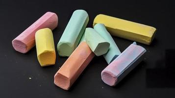 Free photo close-up colored chalk with sponge, generat ai