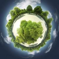 Free photo sphere with trees, generat ai