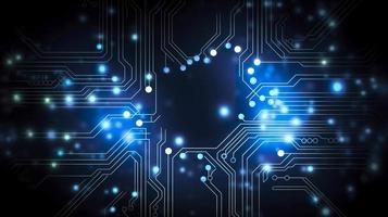 Circuit technology background with hi-tech digital data connection system and computer electronic design, generat ai photo