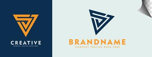 Logotype letter S V in triangle shape. usable logo design for business . brand name. industry. etc vector