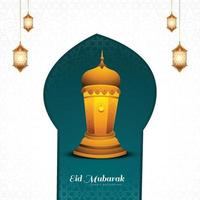 Eid mubarak islamic greeting card background vector