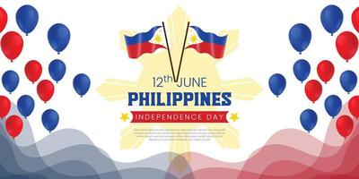 phillipines independence day wishing banner design vector file