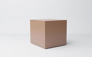 Realistic cardboard box mockup set from side front on white background. Parcel packaging template photo