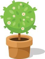 Vector Image Of A Green Plant In A Flower Pot