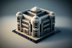 3D building Structure on a Surface, 3d real estate concept  AI-generated artwork photo