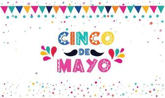Cinco de Mayo - May 5, a federal holiday in Mexico banner template for Mexico independence celebration background. Fiesta banner and poster design with flags, flowers, and decorations. vector