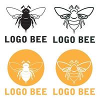 icono de diseño de ilustraciones de logotipo de abeja vector