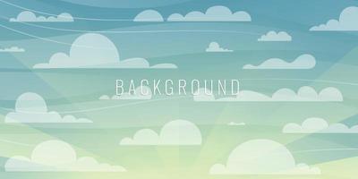 sunset background with cartoon clouds, vector illustration