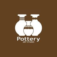 Pottery Art Studio Logo Vector Template Illustration