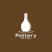 Pottery Art Studio Logo Vector Template Illustration