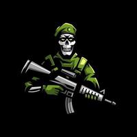 Skull Soldier logo vector