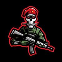 muerto Ejército mascota logo diseño ilustración vector