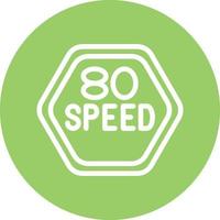 80 Speed Limit Vector Icon Design