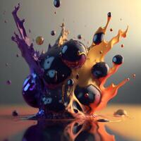 Abstract liquid multicolored background.Liquid and oil abstraction.. photo