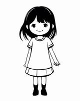 Cute Black and White Girl Posing vector