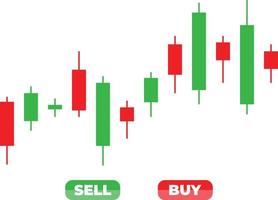 Forex Trading Chart. Forex Market Candle Stick Sell and Buy Chart vector