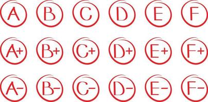 Hand Drawn Grade Results Set vector