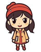 Chibi Girl in Winter Clothes vector
