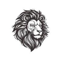 Abstract Lion Head Logo Design with Line Art Graphic Style. vector