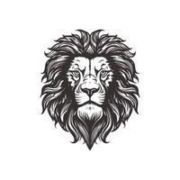 Abstract Lion Head Logo Design with Line Art Graphic Style. vector