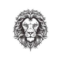 Abstract Lion Head Logo Design with Line Art Graphic Style. vector