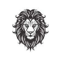 Abstract Lion Head Logo Design with Line Art Graphic Style. vector