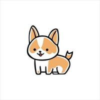 linda pequeño perro kawaii vector