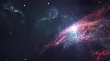 concept of nebula with galaxies in deep space cosmos discovery outer space and stars, generat ai photo