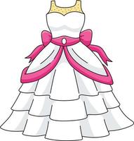 Wedding Gown Cartoon Colored Clipart Illustration vector