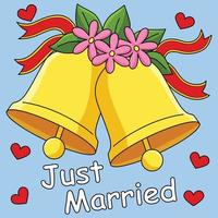 Wedding Rings Colored Cartoon Illustration vector