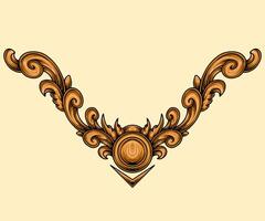 vector decorative frame with beautiful sculpture