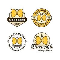 macarrones Insignia diseño logo colección vector