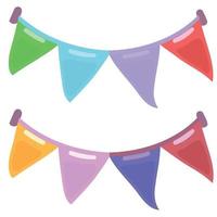 colorful hanging pennants decorations vector