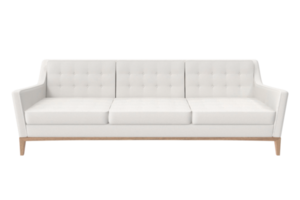 White sofa isolated on a transparent background png