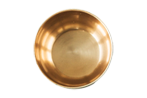 Golden bowl tableware isolated on a transparent background png